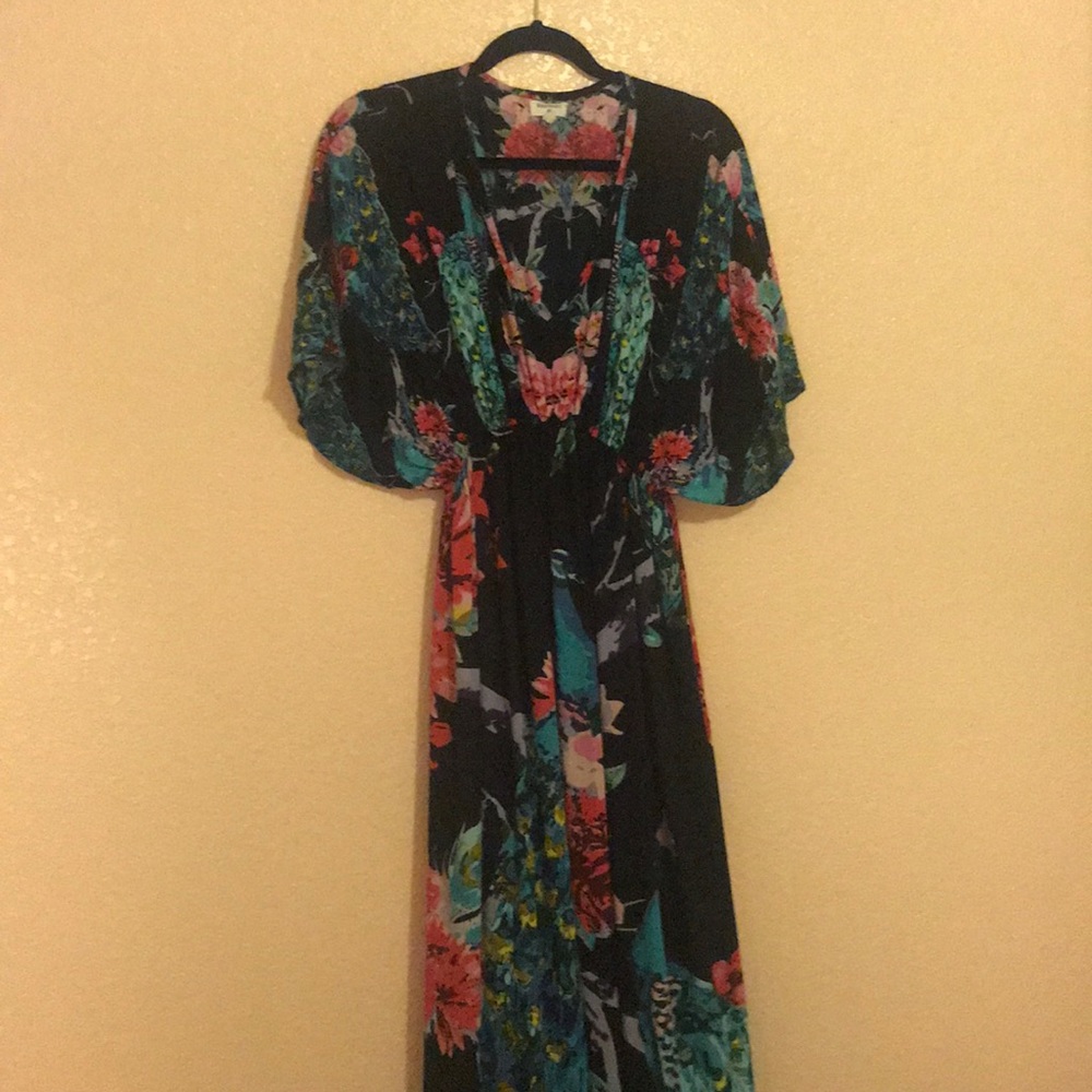 World Market Peacock Maxi Dress